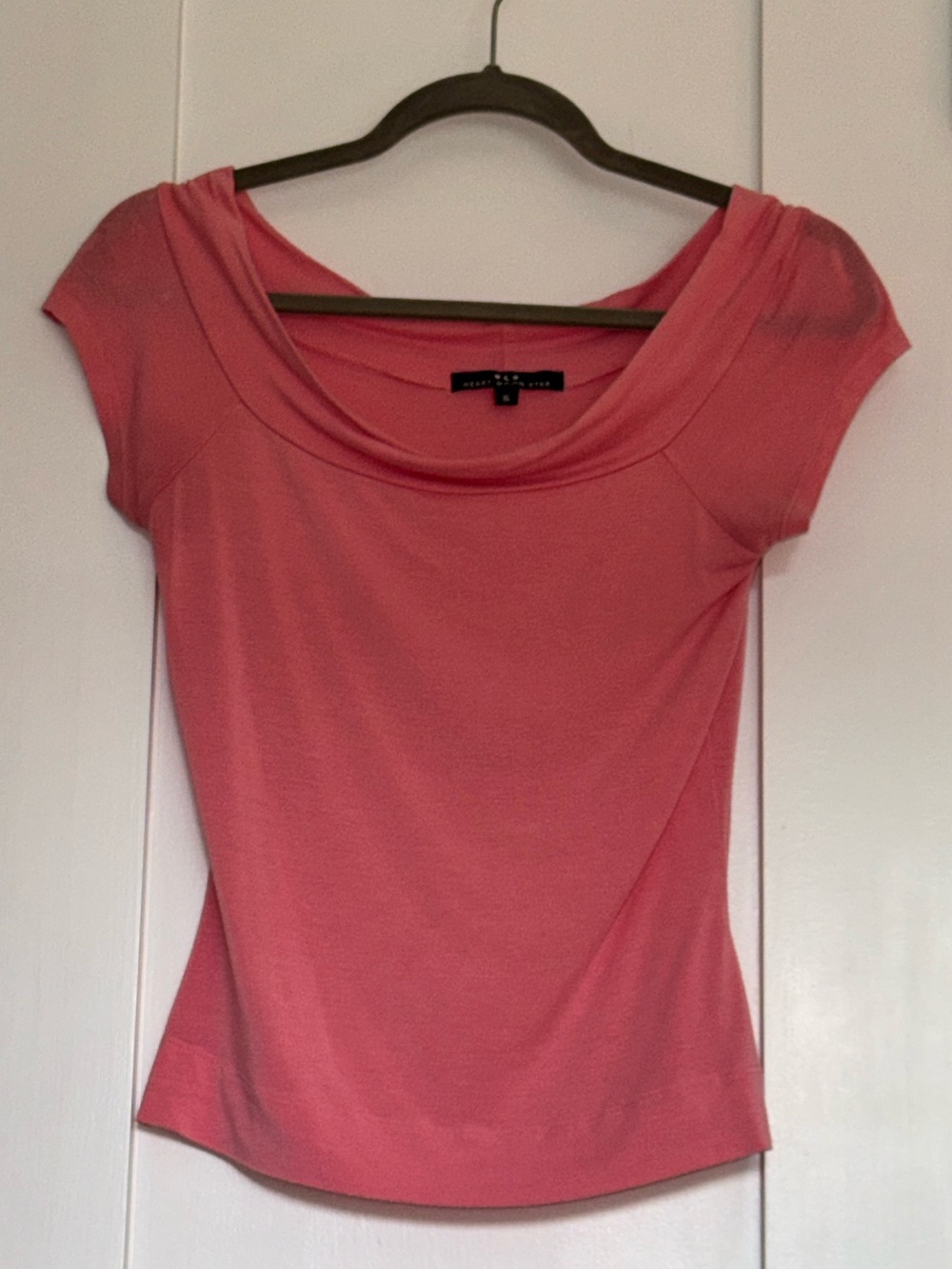 Heart Moon Star Coral Pink Scoop Neck Cap-Sleeve Tee